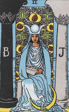 Picture, High Priestess, Ryder Tarot Card Deck